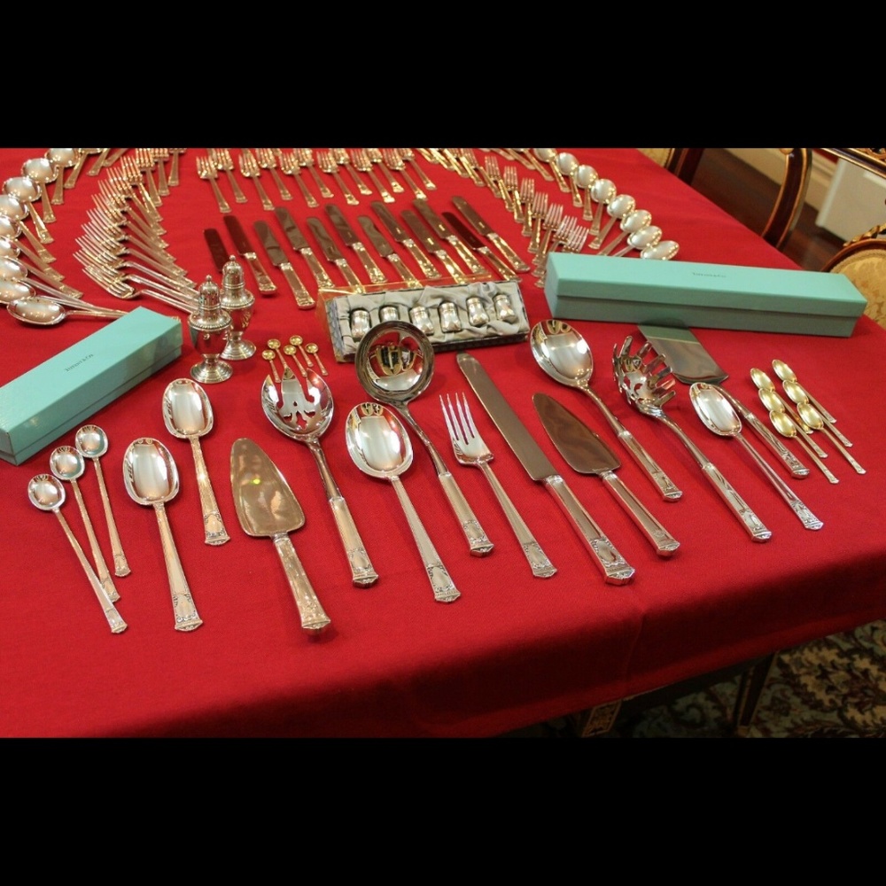 Tiffany San Lorenzo Silver Complete Flatware Set - Picture 3 of 8